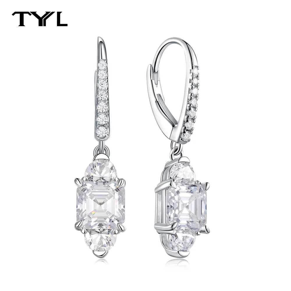 Moissanite Hoop & Drop Earrings in Sterling Silver