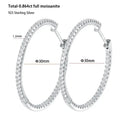 Moissanite Hoop Earrings in Sterling Silver - 30mm or 50mm