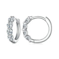 Moissanite Row Huggie Hoop Earrings in Sterling Silver