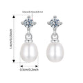 Moissanite Pearl-Effect Drop Stud Earrings in Sterling Silver
