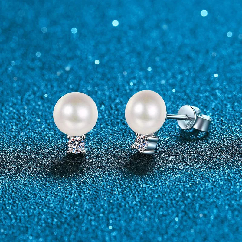 Freshwater Pearl & Moissanite Necklace and Earring Set