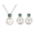 Freshwater Pearl & Moissanite Necklace and Earring Set