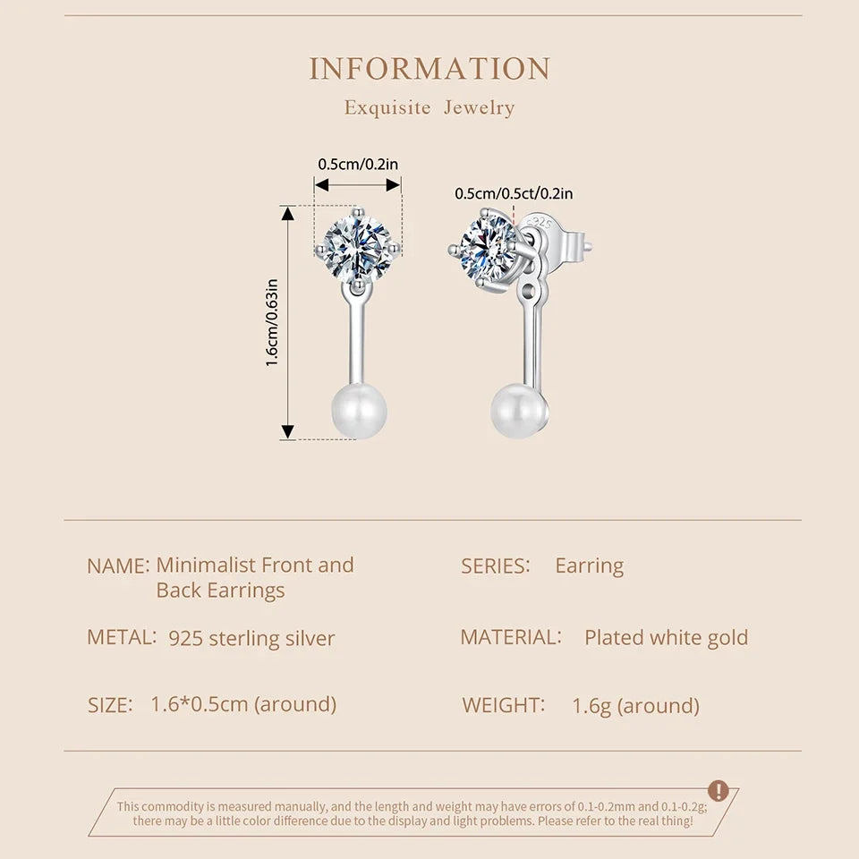 Moissanite Pearl-Effect Ear Jacket Earrings in Sterling Silver