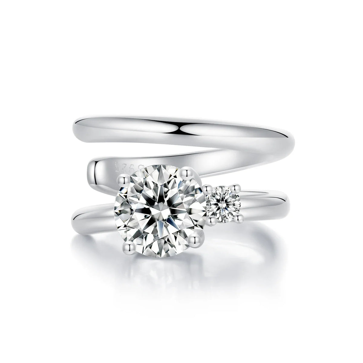 Moissanite Bow Stud Earrings & Ear Cuffs in Sterling Silver