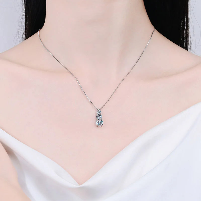 Graduated Moissanite Necklace, Drop Earrings & Ring Set