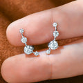 Four-Stone Moissanite Ear Climber Earrings in Sterling Silver