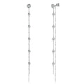 Long Moissanite Station Chain Earrings in Sterling Silver