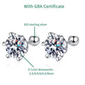 Round Moissanite Ball-Back Stud Earrings in Sterling Silver