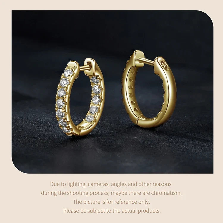 Inside-Out Moissanite Huggie Hoop Earrings in Sterling Silver