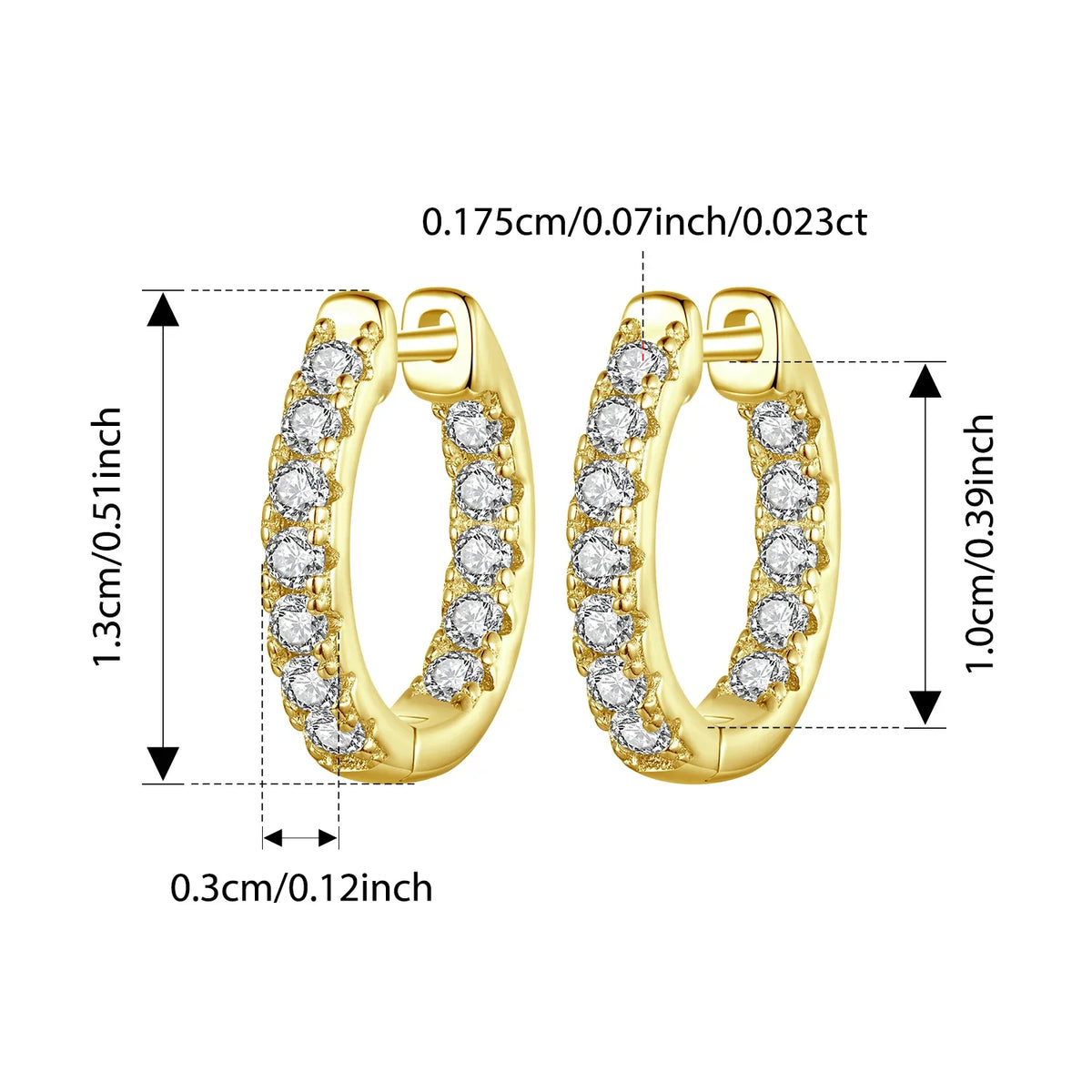 Inside-Out Moissanite Huggie Hoop Earrings in Sterling Silver