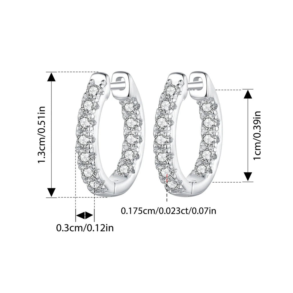 Inside-Out Moissanite Huggie Hoop Earrings in Sterling Silver