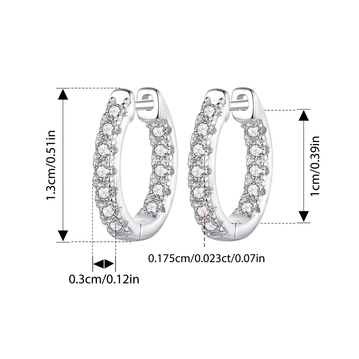 Inside-Out Moissanite Huggie Hoop Earrings in Sterling Silver