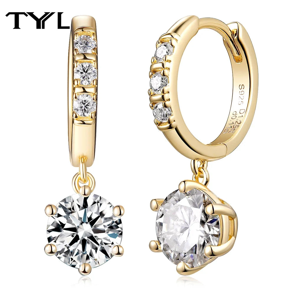 Moissanite Hoop & Drop Earrings in Sterling Silver