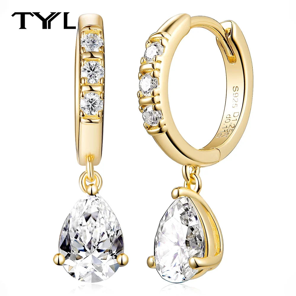 Moissanite Hoop & Drop Earrings in Sterling Silver