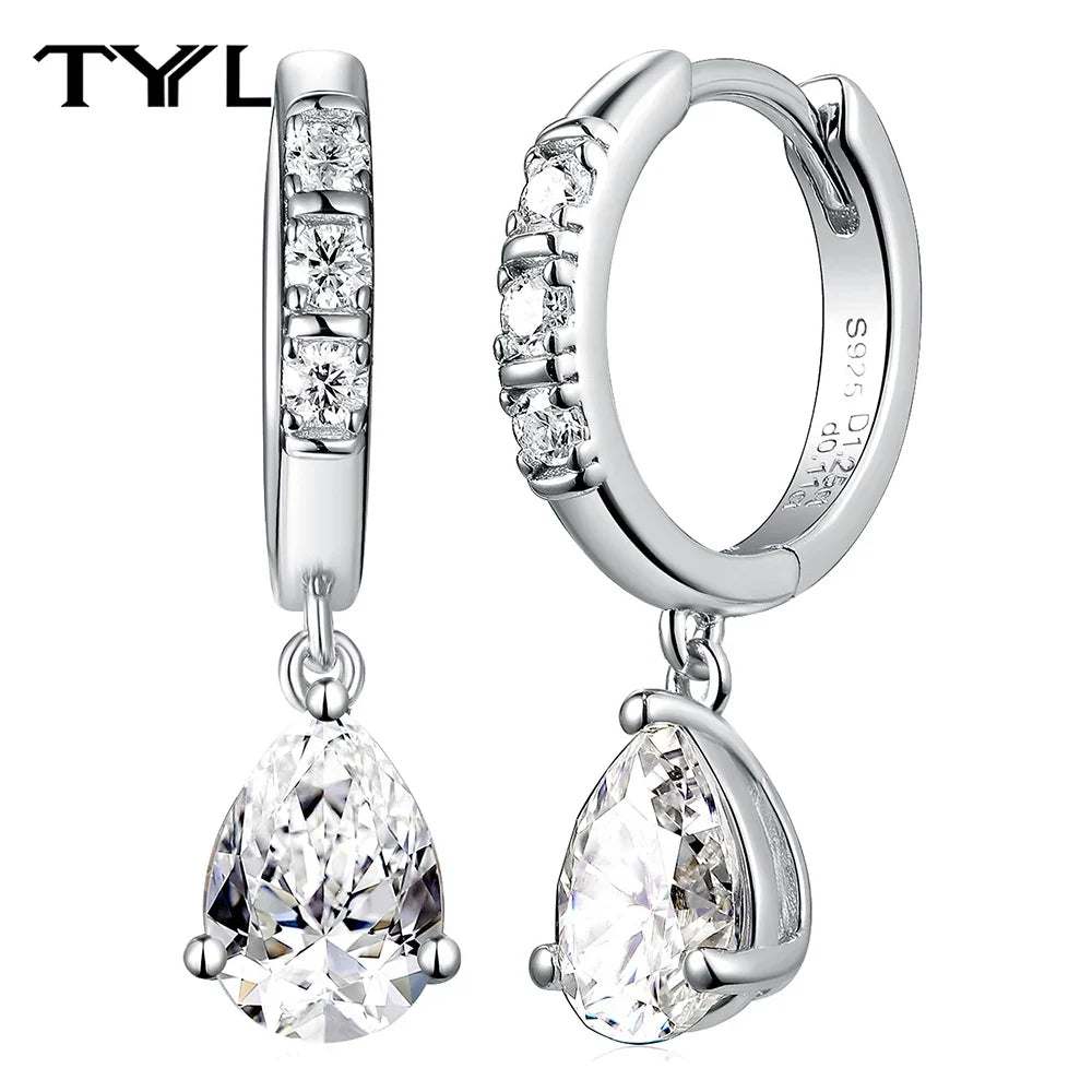 Moissanite Hoop & Drop Earrings in Sterling Silver