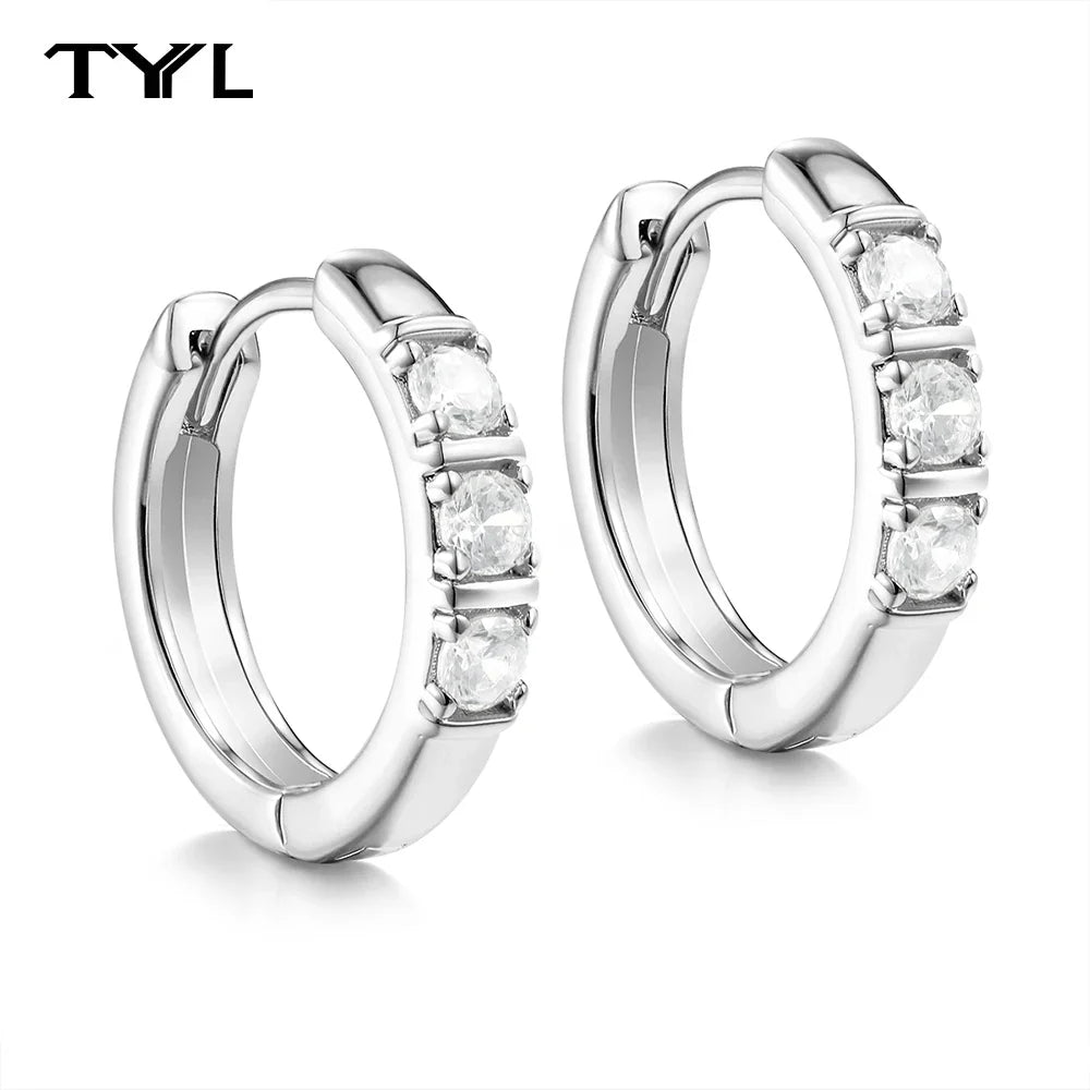 Moissanite Hoop & Drop Earrings in Sterling Silver