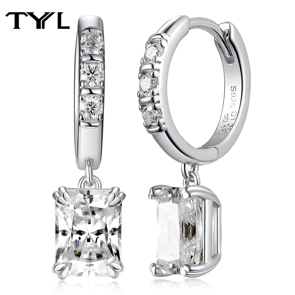Moissanite Hoop & Drop Earrings in Sterling Silver