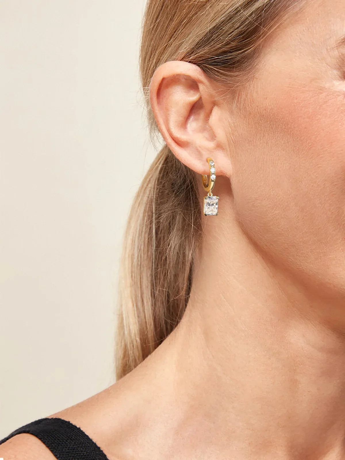 Moissanite Hoop & Drop Earrings in Sterling Silver