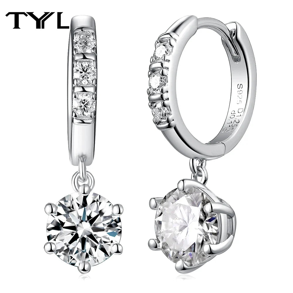 Moissanite Hoop & Drop Earrings in Sterling Silver