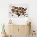 3D Wooden USA Map on Board Multicolor