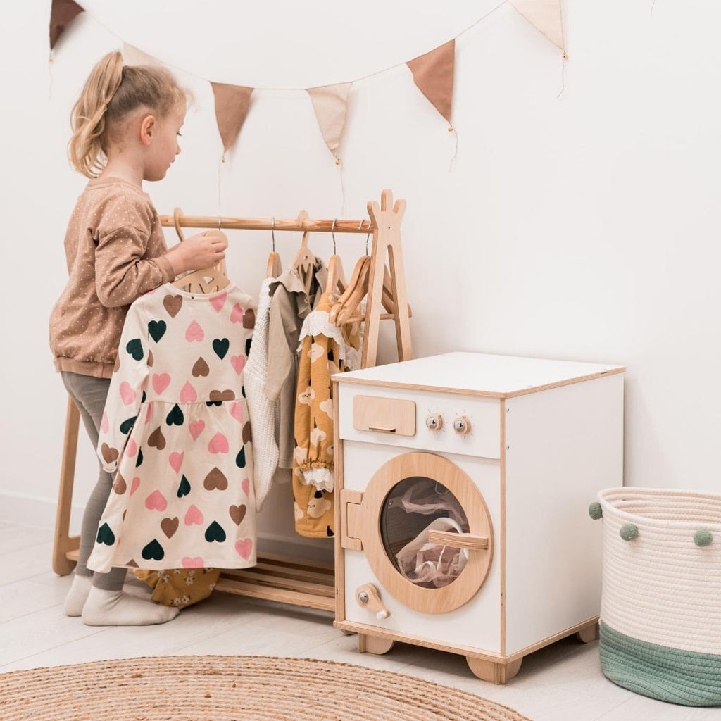 Natural Wooden Toy Washing Machine (B2B)