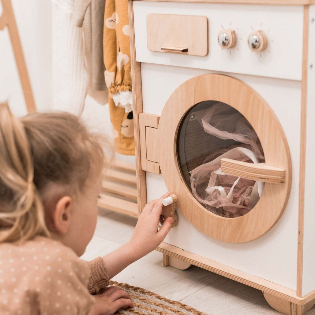 Natural Wooden Toy Washing Machine (B2B)