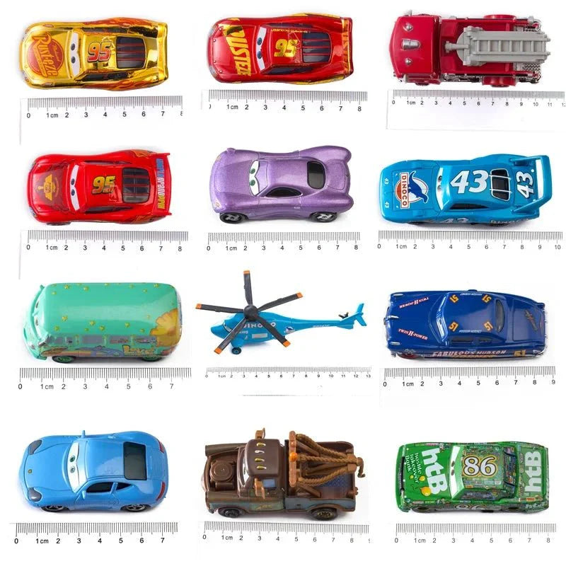 Mandotos Disney Pixar Cars 1 55 Metal Alloy Diecast Toy Car Set Lightning McQueen Mater Jackson Storm The King