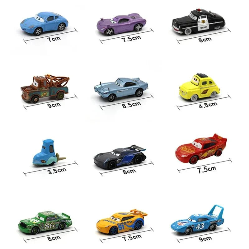 Mandotos Disney Pixar Cars 1 55 Metal Alloy Diecast Toy Car Set Lightning McQueen Mater Jackson Storm The King
