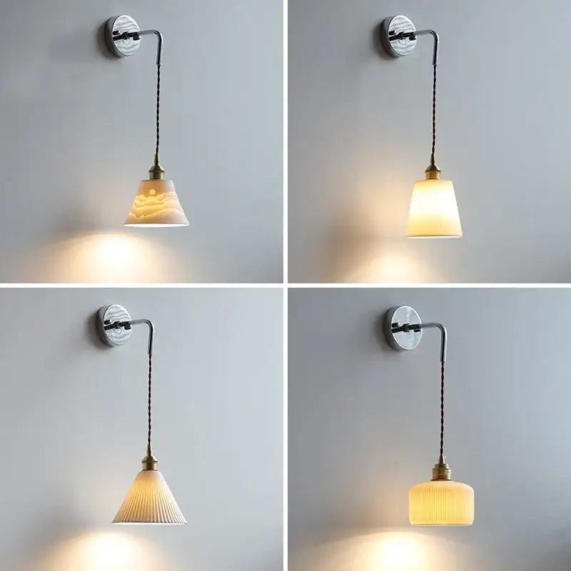 DecorBites™ Ceramic LED Wall Light with Pull Chain Switch - Nordic Design