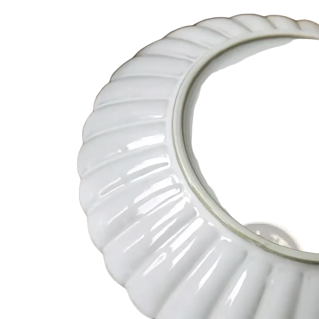 Nordic White Ceramic Scalloped Dinner Plate