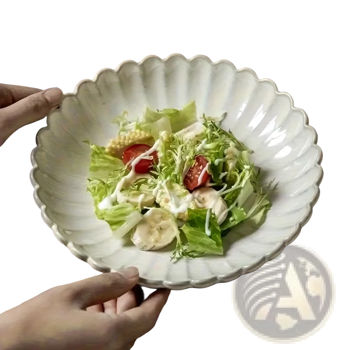 Nordic White Ceramic Scalloped Dinner Plate