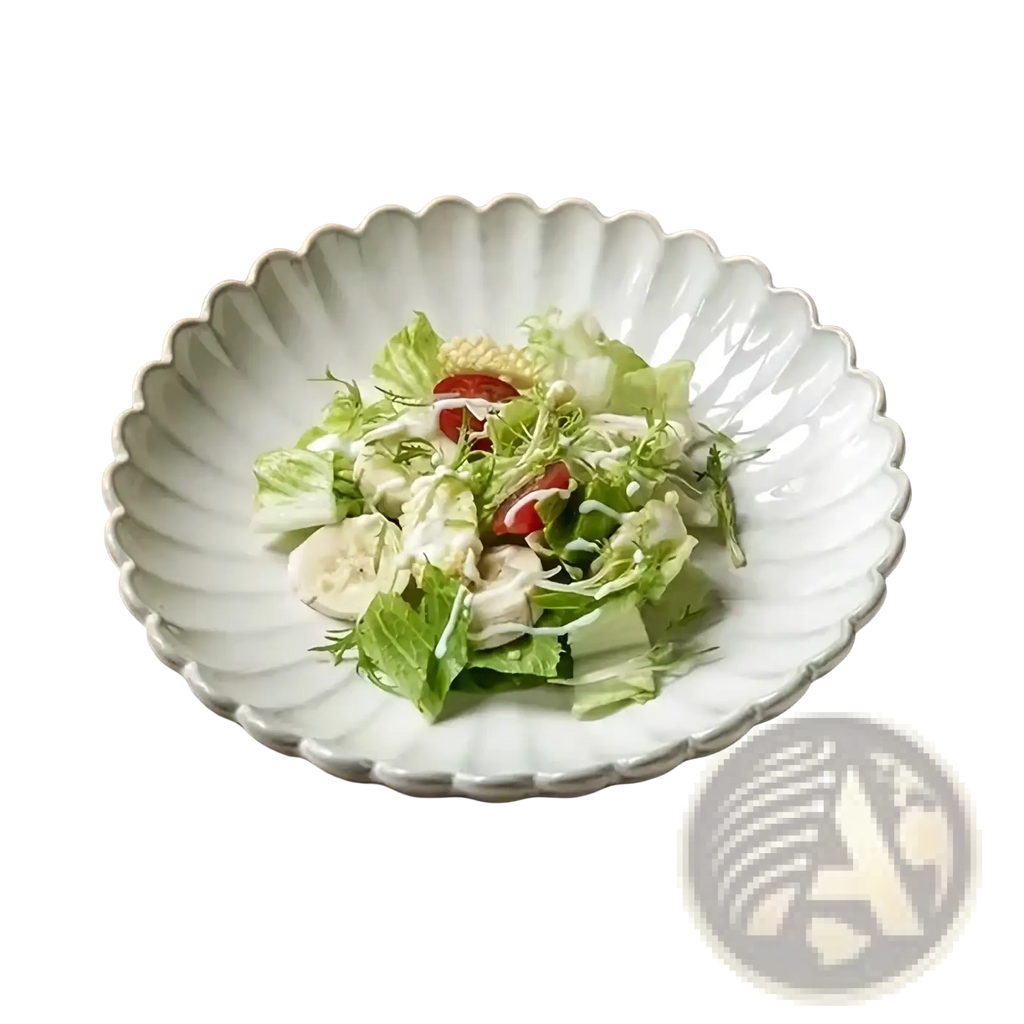 Nordic White Ceramic Scalloped Dinner Plate