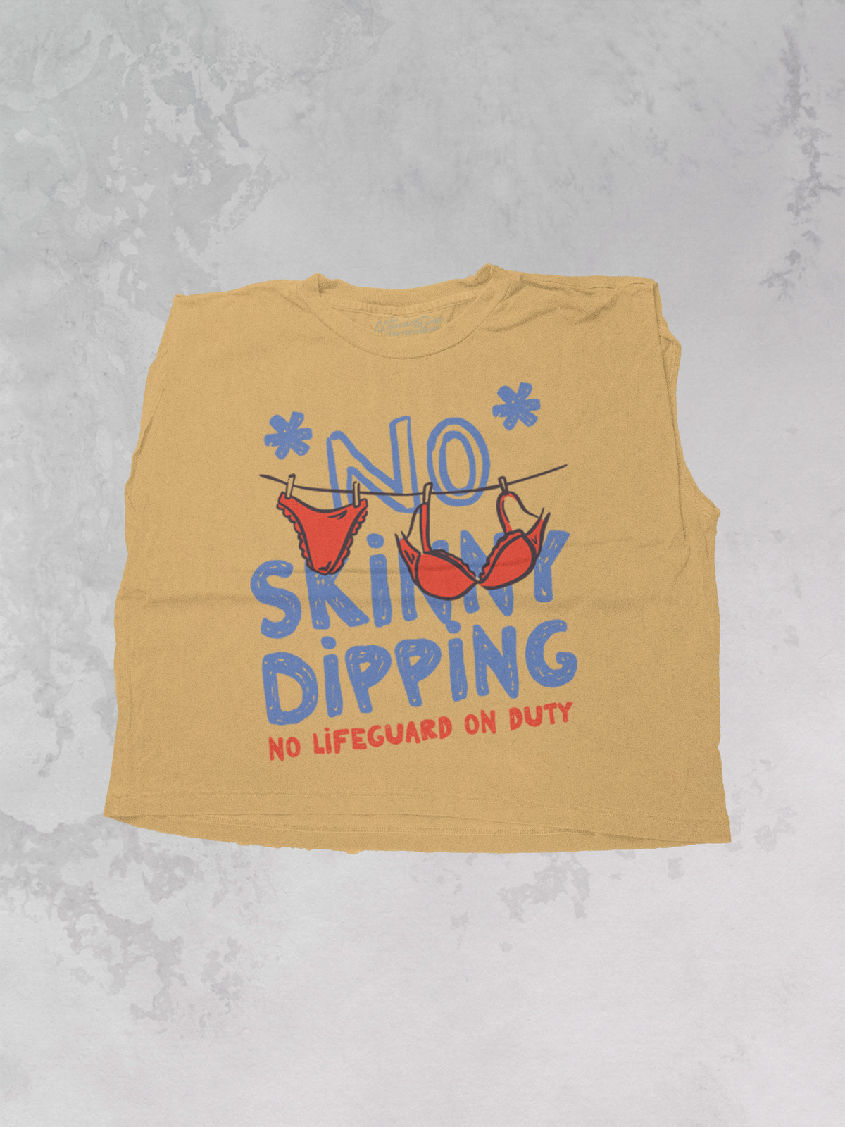 *NO* Skinny Dipping, Summer Cropped Muscle Tank