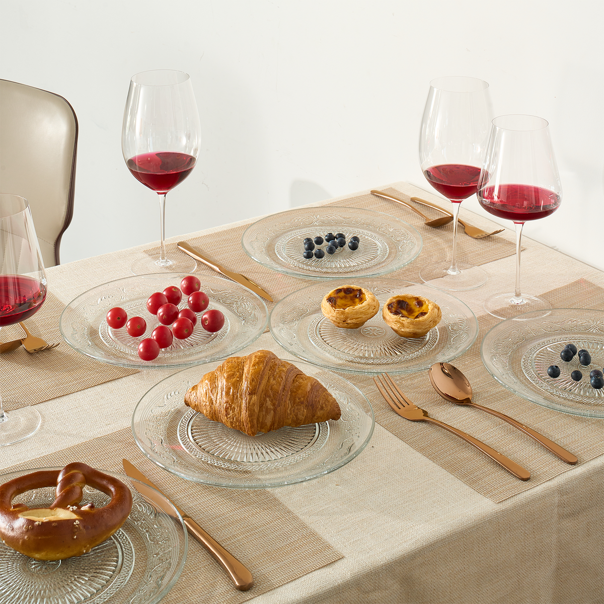 Classica Vintage Glass Plate, Set of 6