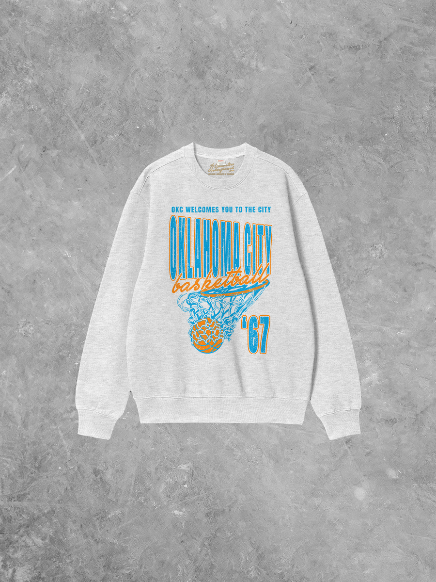 Underground Original Design: Oklahoma City Basketball, 90's Boxy Cotton Sweatshirt