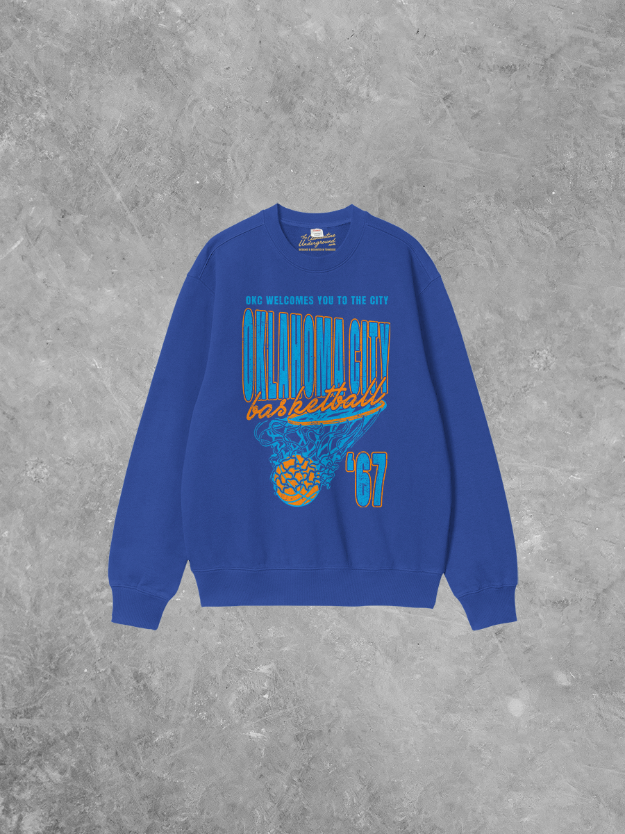 Underground Original Design: Oklahoma City Basketball, 90's Boxy Cotton Sweatshirt