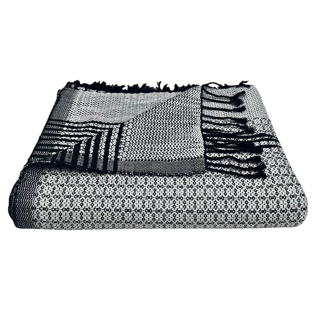 Organic Cotton Cambodian Handloom Tapestry Throw Lightweight Textured Bed Sofa