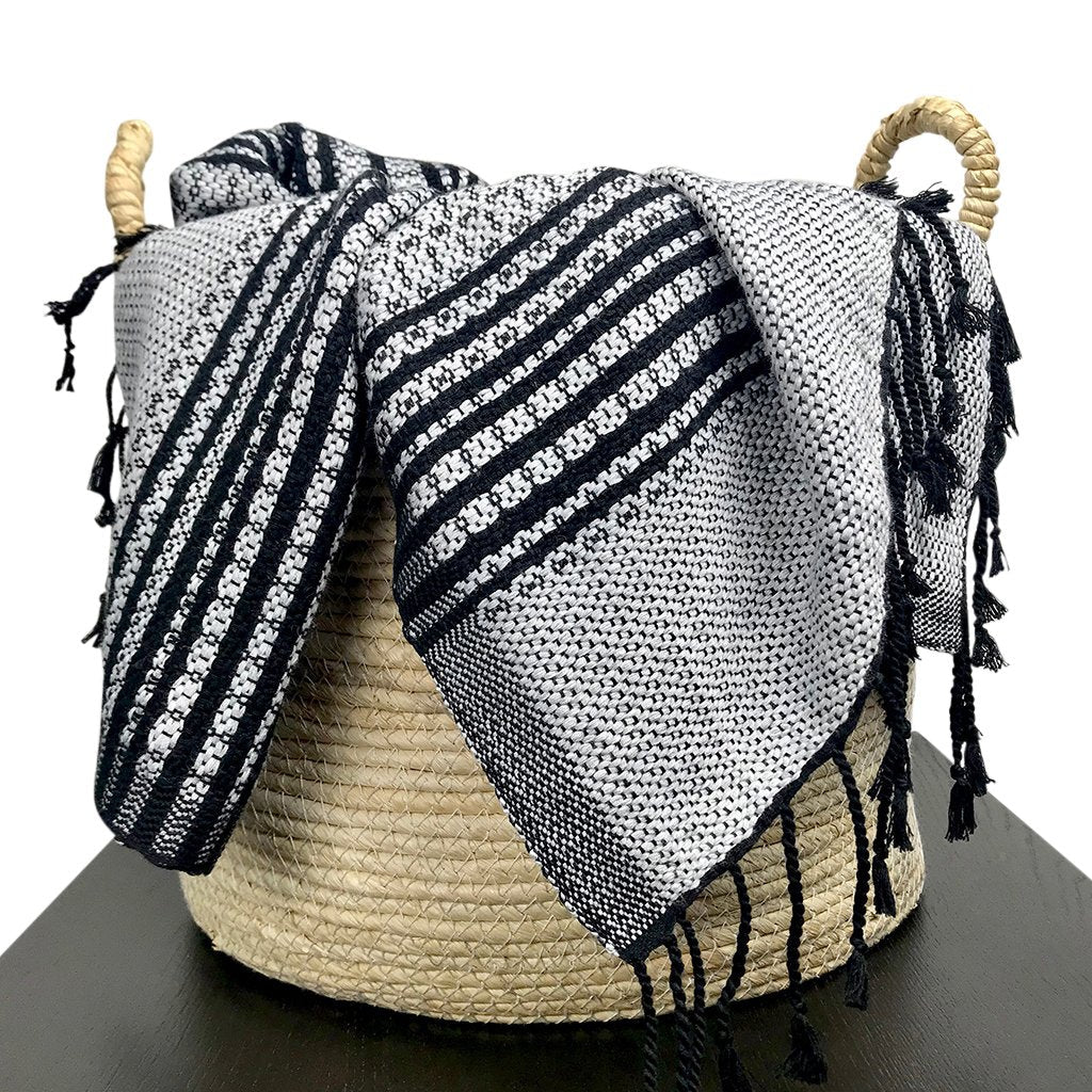 Organic Cotton Cambodian Handloom Tapestry Throw Lightweight Textured Bed Sofa