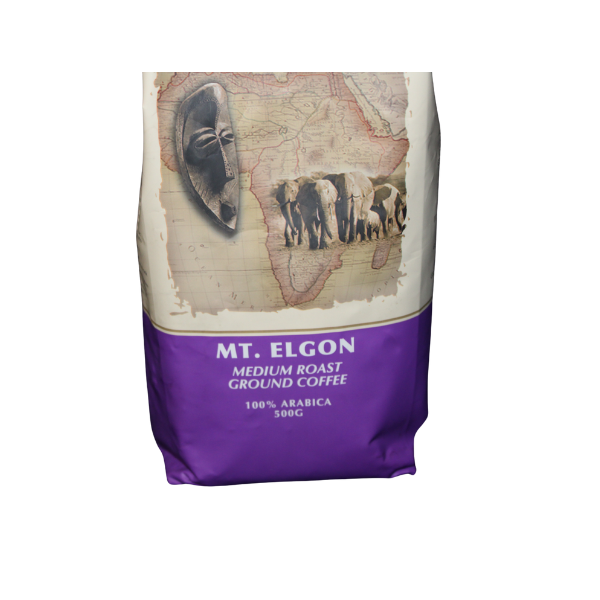 Out of Africa Mt. Elgon Medium Roast Ground Coffee produced from Kenyan Arabica coffee beans for everyday brewing