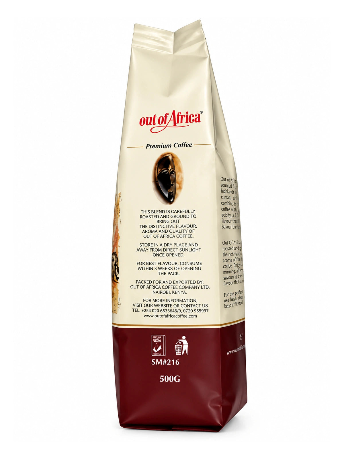 Out of Africa Mt. Kenya Dark Roast Ground Coffee, 250 g (8.82 oz)