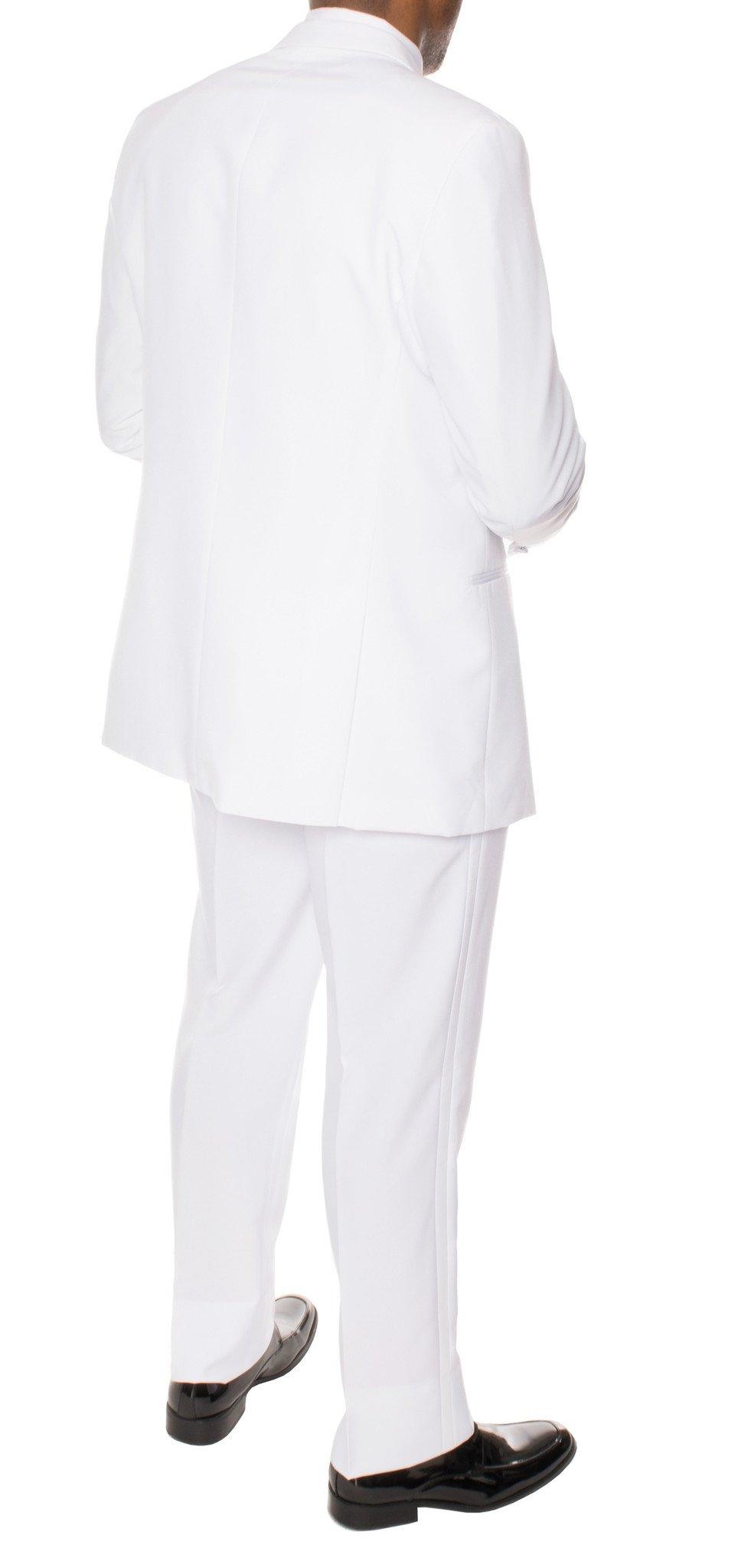 Paul Lorenzo Mens White Regular Fit 2 Piece Tuxedo