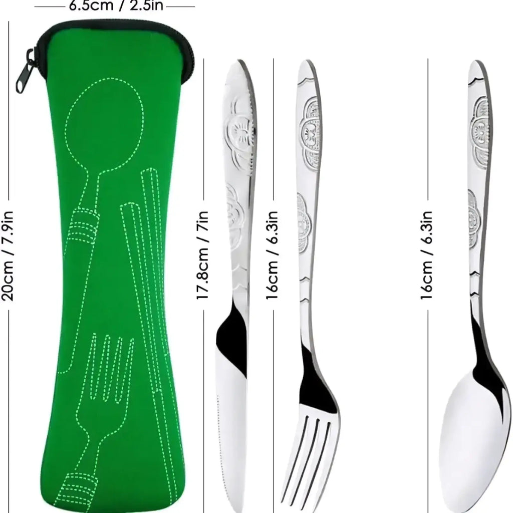Portable Travel Cutlery Set with Case