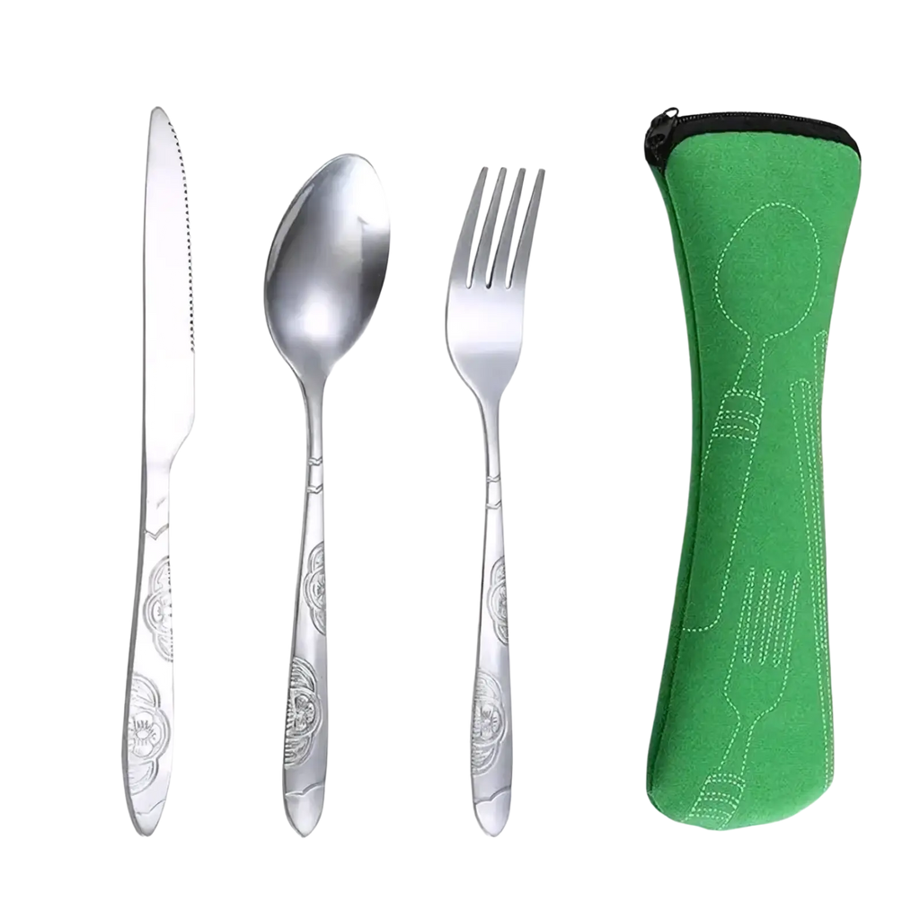 Portable Travel Cutlery Set with Case