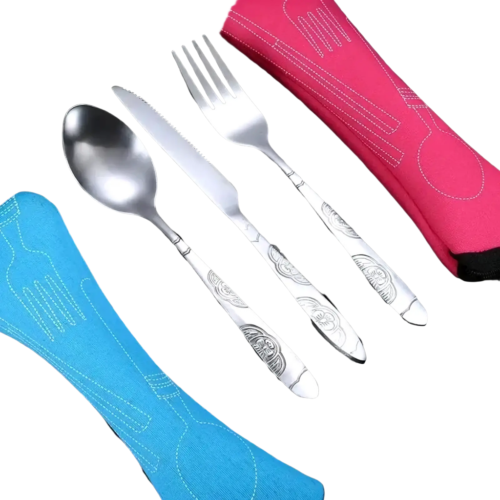 Portable Travel Cutlery Set with Case