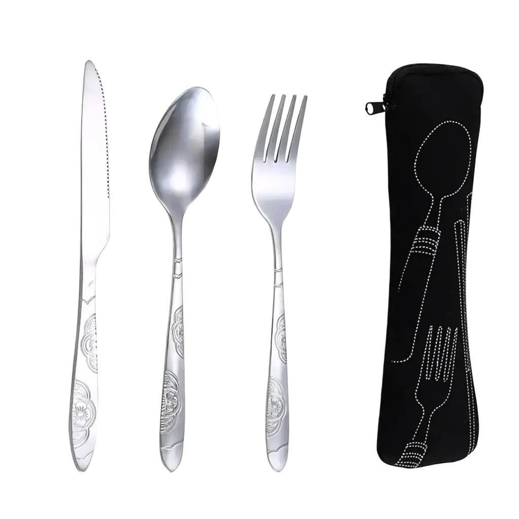 Portable Travel Cutlery Set with Case