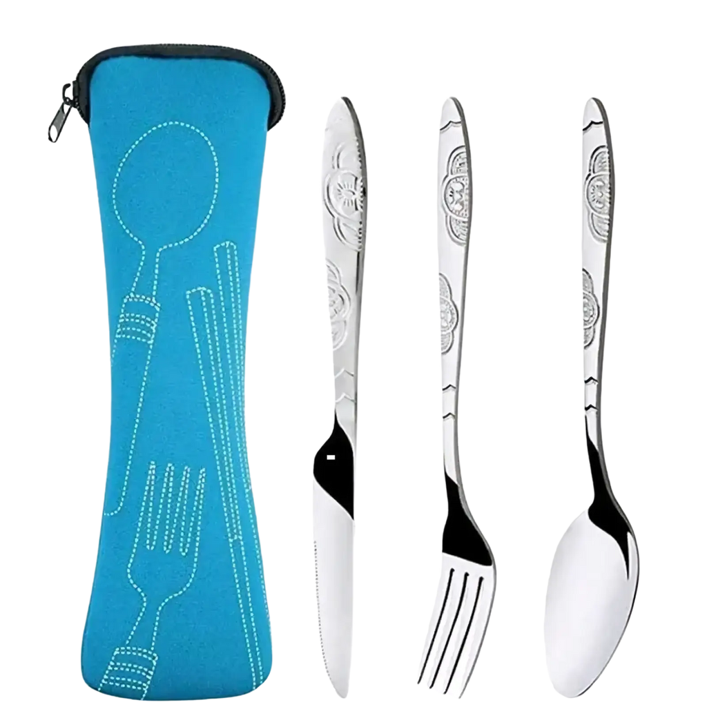 Portable Travel Cutlery Set with Case
