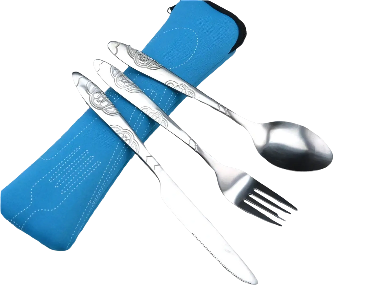 Portable Travel Cutlery Set with Case
