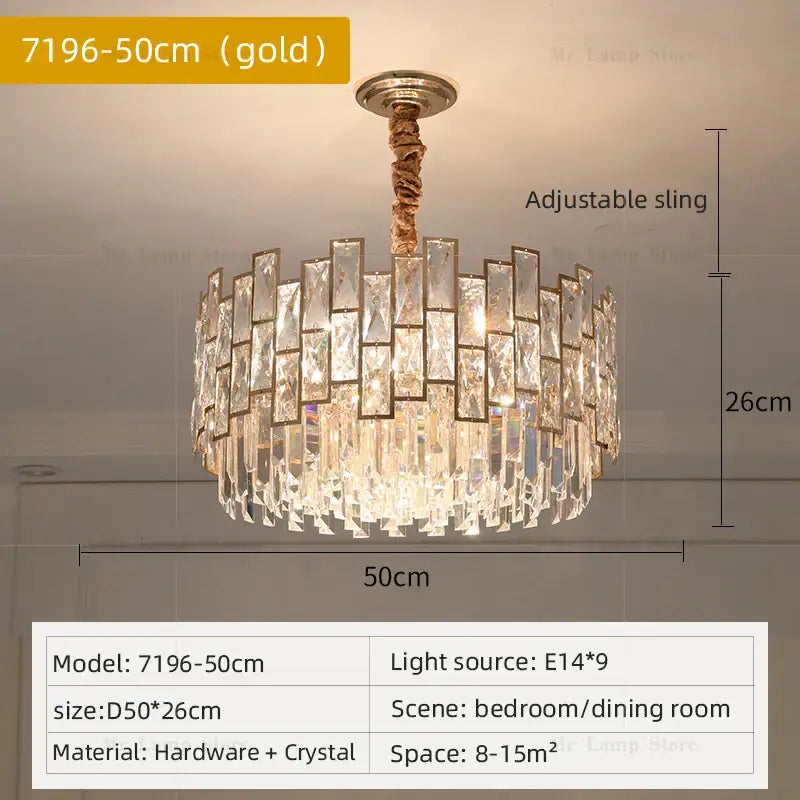 Postmodern gold decorbites crystal chandelier for living room