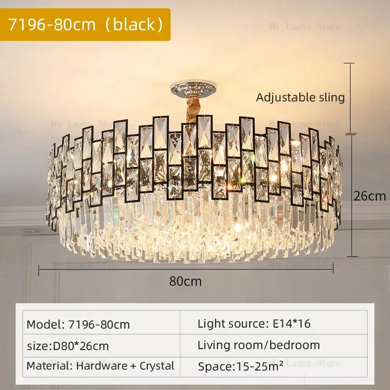 Postmodern gold decorbites crystal chandelier for living room