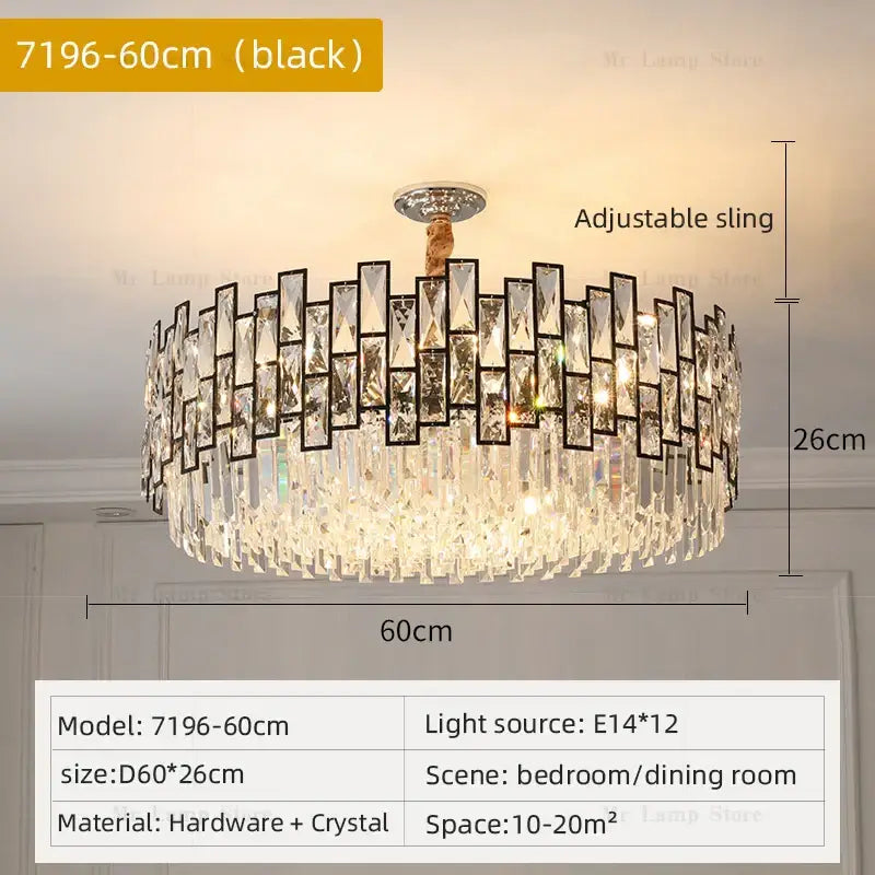 Postmodern gold decorbites crystal chandelier for living room